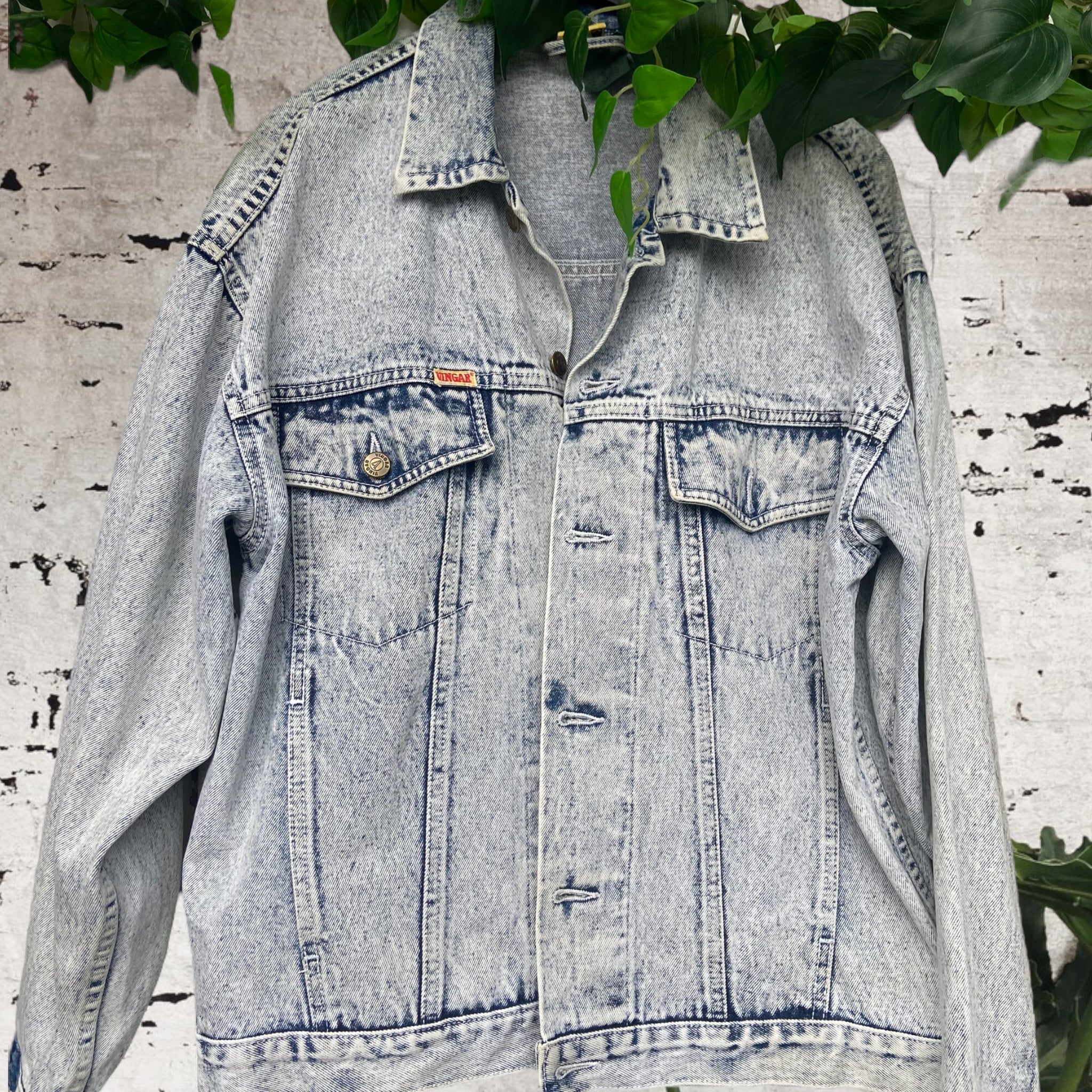 Vintage acid wash denim hot sale jacket