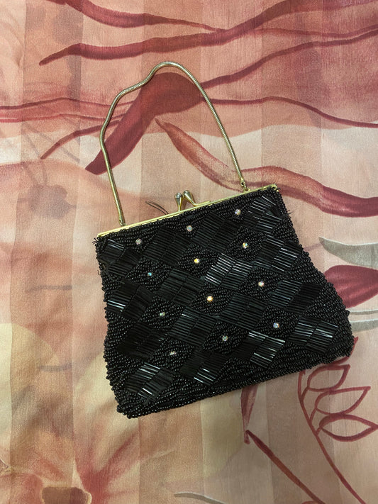 Black & Gold Beaded Bag